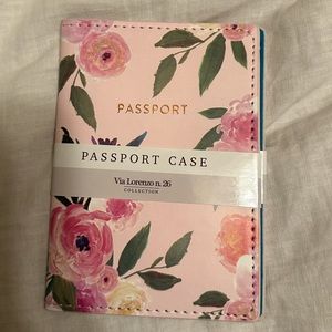 NWT pink floral passport holder